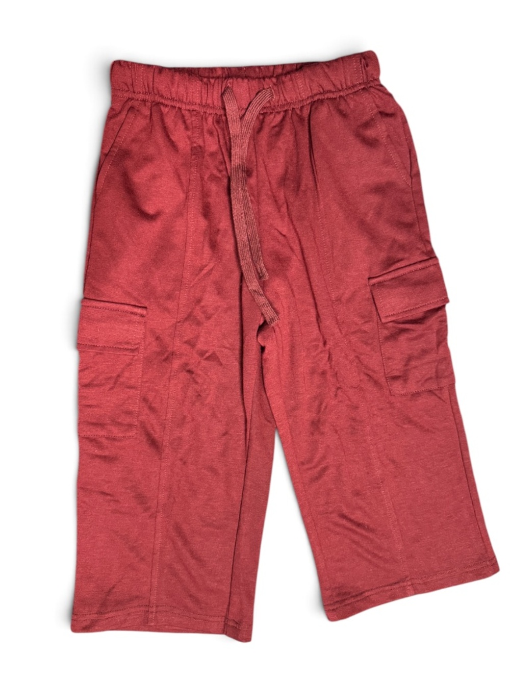 Kids Cargo Sweatpants 10-11Y Maroon Burgundy Drawstring Joggers NWT